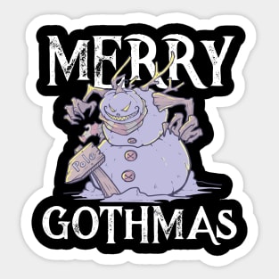 Pastel Goth Snowman Kawaii Gothic  Eboy Egirl Christmas Gift Sticker
